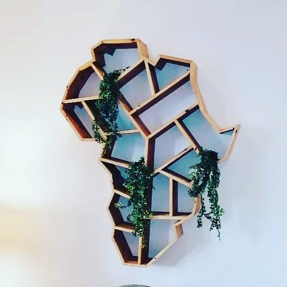 Africa shaped shelf